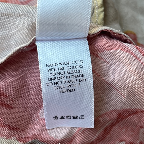 Unsubscribed Heathered Rose Washable Silk Asymmetrical Maxi Dress Size 10 - Picture 7 of 7